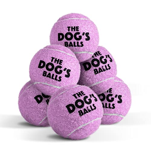 The Little Dog’s Balls Dog Tennis Balls for Small Dogs & Puppies, Purple, 6-Pack - Non-Abrasive Felt Fetch Balls, Tough Rubber Core, Float in Water - color: Purple, size: 6 Small Tennis Balls