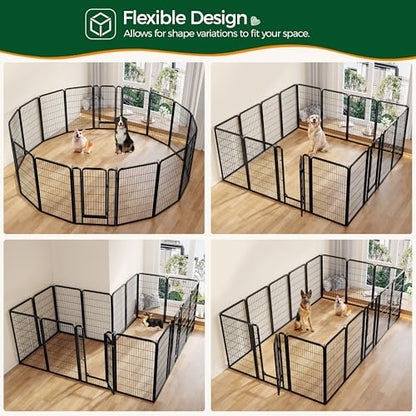 Yaheetech Dog Playpen Outdoor, 47 inch 8 Panels Dog Pen Indoor Heavy Duty Puppy Exercise Pen Metal Pet Fence for RV Camping/Yard/Garden - size: 47"