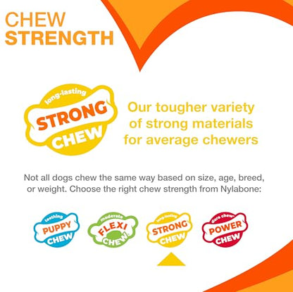 Nylabone Double Action Bone Strong Chew Toy for Dogs, Natural Rubber Dog Toy for Boredom, Peanut Butter Flavor, Large Dogs - Up to 50 lbs, 1 Count - size: Large