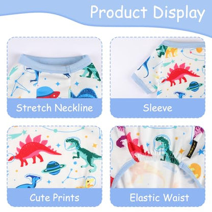 Dog Pajamas for Small Dogs, Soft Thin Pjs Jammies Cat Doggie, Summer Pet Cute Puppy Clothes Outfits Dogs Boy Girl(Blue UFO,XS) - color: Blue UFO, size: X-Small (Chest 11.8 in)