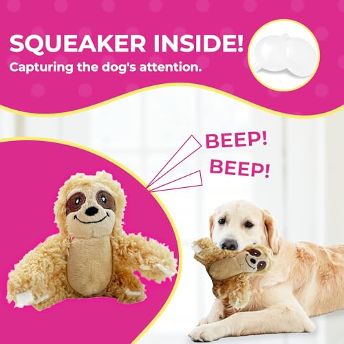Glow Pups Hide and Seek Dog Toy, Plush Sloth in Tree, Squeaky Interactive Fun, Promotes Mental Stimulation, Keep Your Dog Entertained, Easy to Clean, Soft & Plush, Large, Brown/Green - size: Large