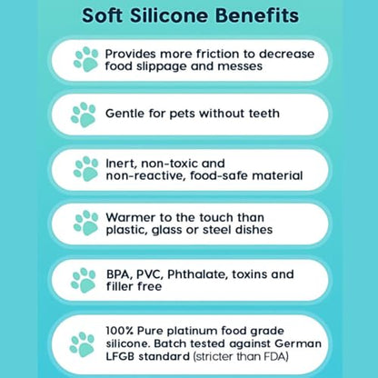 EcoLeo Whisker Friendly Cat Food Dish, Platinum Silicone, LFGB Certified Non-Toxic, Anti Whisker Fatigue, Low Profile, Shallow, Non Slip, Cat Dog Kitten Feeding Dish_Green - color: Sage