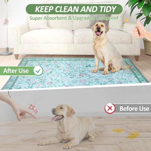 Washable Pee Pads for Dogs, 2Pack Reusable Puppy Pads Dog Potty Training Pads, Waterproof Dog Pee Pads Mat , Whelping Pad, Non-Slip Protects Against Urine Leakage,31"x 36" - color: Green, size: 31*36 Inch(Pack of 2)