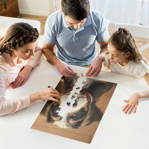 500 PCS Jigsaw Puzzle for Adults Personalized Picture Puzzle Dog Training Customized Wooden Puzzle for Family, Birthday, Wedding, Game Nights Gifts