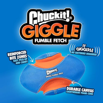 Chuckit! Giggle Fumble Fetch Ball Dog Toy (7.9 Inch Diameter) Giggle Sounds Dog Toy (No Batteries Required), for All Breeds - style: Giggle Fumble