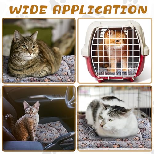 Tuanse 4 Pack Ultra Soft Dog Cat Bed Mat Small Animal Guinea Pig Bed with Cute Print Reversible Fleece Dog Crate Kennel Pad Cozy Washable Thickened Hamster Pet Beds Mat(21 x 14 Inches,Gray) - color: Gray, size: 21 x 14 Inches