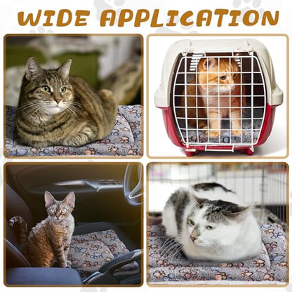Tuanse 4 Pack Ultra Soft Dog Cat Bed Mat Small Animal Guinea Pig Bed with Cute Print Reversible Fleece Dog Crate Kennel Pad Cozy Washable Thickened Hamster Pet Beds Mat(21 x 14 Inches,Gray) - color: Gray, size: 21 x 14 Inches