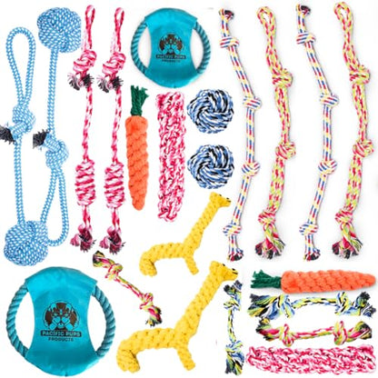 Pacific Pups Products Dog Rope Toys for Medium Dogs 11 Pack (2 Pack) - size: 22 Pack