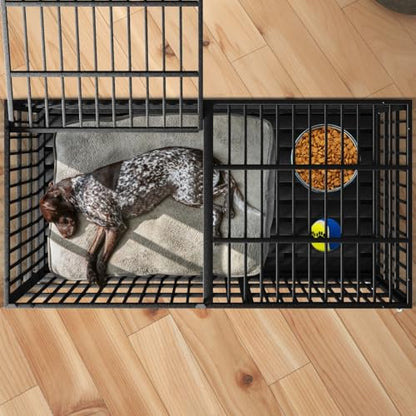 Extra Large Dog Crate for Large Dogs, 64 inches Heavy Duty Dog Crate,Indestructible Dog Kennel for High Anxiety Dogs, Lockable Wheels, Double Door, Removable Tray - size: 64''