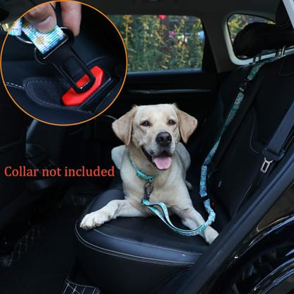 Hands Free Dog Leash, No Pull Bungee Dog Running Waist Leash, with Car Seat Belt, Reflective Stripes, Heavy Duty for Medium and Large Dogs. (Daisy Green, Large) - color: Daisy Green