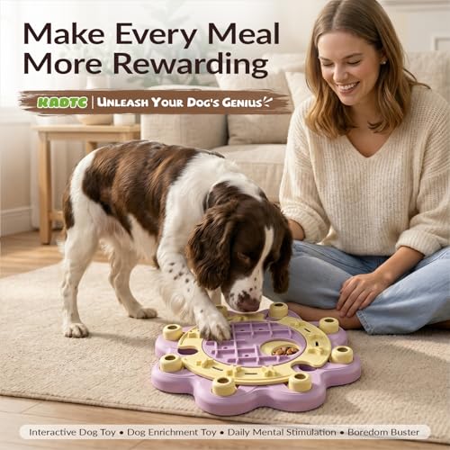 Dog Puzzle Toy, Large Size, 3 Levels of Step-by-Step Challenge Beginner to Advanced Slow Feeder & Mental Stimulation for Smart Dogs Enrichment Puppy Pink Toys - color: Pink