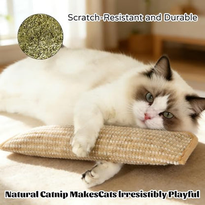 Interactive Catnip Chew Toy, Bite Resistant Catnip Pillows for Cats, Soft Sisal Material Catnip Kicker Pillow for Indoor Scratching, Chewing & Teething (2pcs) - color: 2pcs