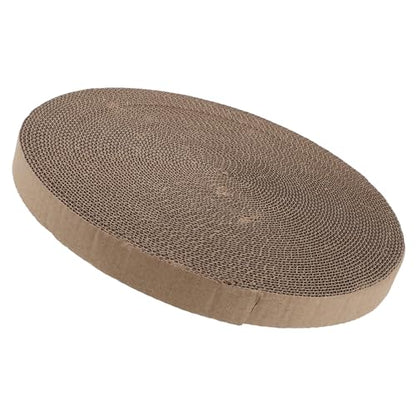 Replaceable Cat Scratching Board Refill Pad Sturdy Corrugated Cardboard Round Floor Scratch Mat Household Kitten Scratcher for Indoor Cat Play and Claw Maintenance