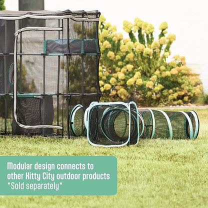Kitty City Outdoor Catio Furniture and Play Kits for Cats, Two Way Tunnel - color: E) 2-Way Tunnel/Tent Combo