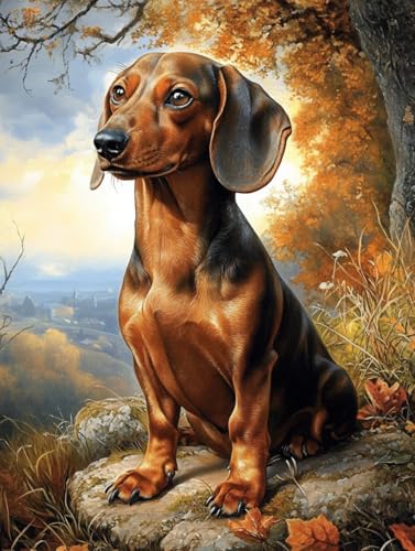Fun Jigsaw Puzzle 1000 Pieces for Adults 5D Dachshund Dog Home Wall Decor Puzzle Challenging Educational Fun for Home Kitchen Decor 29.5 x 20 in