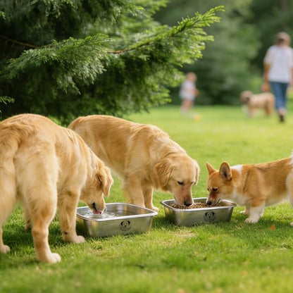 2 Pcs Stainless Steel Dog Bowls for Large Dogs, High Capacity Metal Dog Food Bowls, Food and Water Bowl for Large, X-Large, and Big Dogs 2.65 Gallons - color: 2Pack Stainless Steel-2.65 gallons