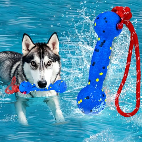 BABORUI Floating Dog Pool Toy – Durable E-TPU Dog Water Toy for Fetch & Chew, Bright Floating Dogs Toys for Pool, Beach & Outdoor Play – Dogs Beach Essentials (Blue Stick) - color: Blue Stick