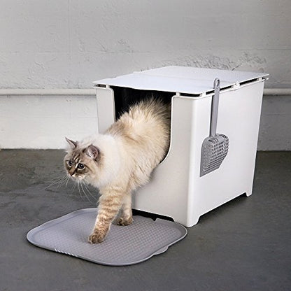 Modkat® Katch Litter Mat for Cats -Traps Litter and Mess, Non-Slip, Easy to Clean, Soft Material, Waterproof, Grey