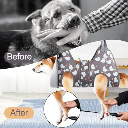ATESON Dog Grooming Hammock for Medium/Large Dogs with Nail Clippers/Nail Trimmers, Dog Grooming Harness for Nail Trimming, Pet Grooming Sling Helper - size: L for Large Dogs 65LB