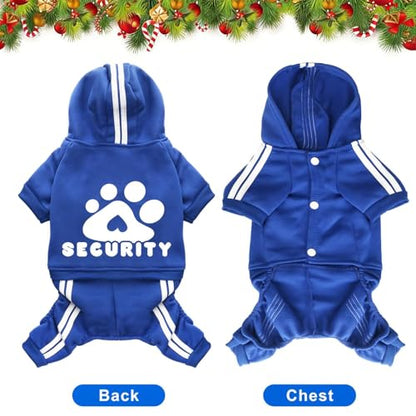 Dog Hoodie Security Clothes 4 Legs Jumpsuit Sweatshirt Hoodies Soft & Warm Dog Outfit Pullover Dog Winter Clothes Sweater for Small Medium Large Dogs Cats (Blue, X-Small) - color: Blue, size: X-Small