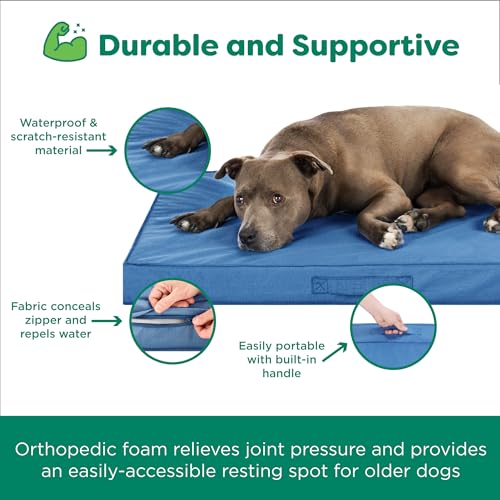 FurHaven Gridded Ripstop All-Weather Deluxe Orthopedic Mattress Pet Bed, Capri Blue, Jumbo - color: Capri Blue, size: Jumbo