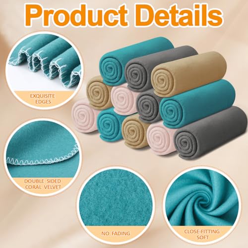SmoothNovelty 12 Pcs Large Puppy Dog Blanket 30 x 20 Inches Pet Blankets Puppy Essentials Washable Soft Fleece Throw Reversible Warm Sleep Mat for Small Medium Dog Cat Bed Sofa Car Indoor