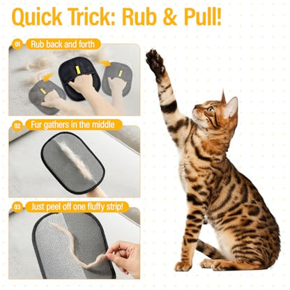 Pet Hair Removal Glove for Cats & Dogs, Electrostatic Pet Hair Remover Gloves for Cats Hair, Reusable Magic Brush Pet Hair Remover Tool for Couch, Pet Bed, Clothes(1pc) - color: Black