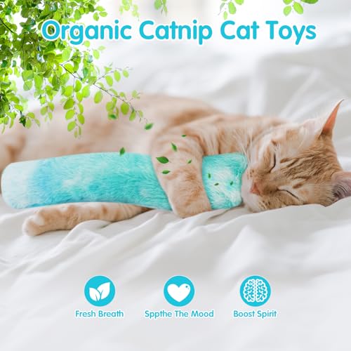 Cat Toys Cat Pillows,3 Pack Soft and Durable Large Catnip Toys,Cat Toys for Indoor Cats for Cats or Kittens,Interactive Kicker Toys to Boost Indoor Cats' Exercise and Playtime
