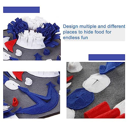 Snuffle Mat for Dogs, Interactive Foraging Puzzle Non-Slip Blanket, Premium Feeding Mat for Slow Eating & Smell Training. Dog Brain Stimulating Toys Bed (Grey)