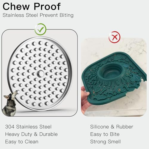 Double Wall Stainless Steel Lick Mat for Dogs & Cats, Chew Proof Slow Feeder for Anxiety Relief & Puppy Enrichment, Non-Slip, Whisker Friendly, Dishwasher Safe Licking Pad [1Pack] - size: S
