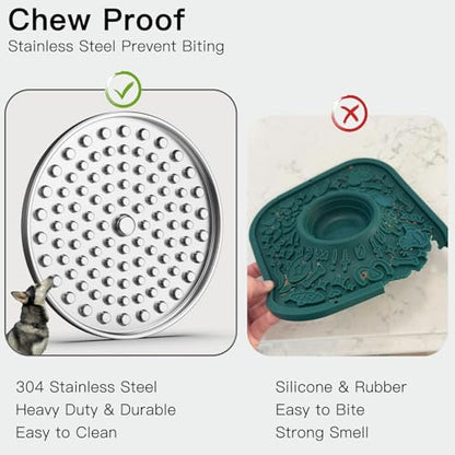 Double Wall Stainless Steel Lick Mat for Dogs & Cats, Chew Proof Slow Feeder for Anxiety Relief & Puppy Enrichment, Non-Slip, Whisker Friendly, Dishwasher Safe Licking Pad [1Pack] - size: S