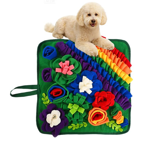 Snuffle Mat for Dogs Cats, Pet Treats Feeding Mat, 17.7x17.7inch for Small/Medium, Interactive Dog Puzzle Toys, Felt Wool Dog Sniff Mats for Slow Feed, Encourages Natural Foraging Skills
