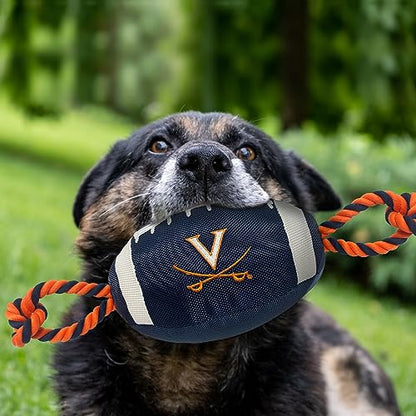 Pets First NCAA Nylon Football Dog Toy - color: Virginia Cavaliers