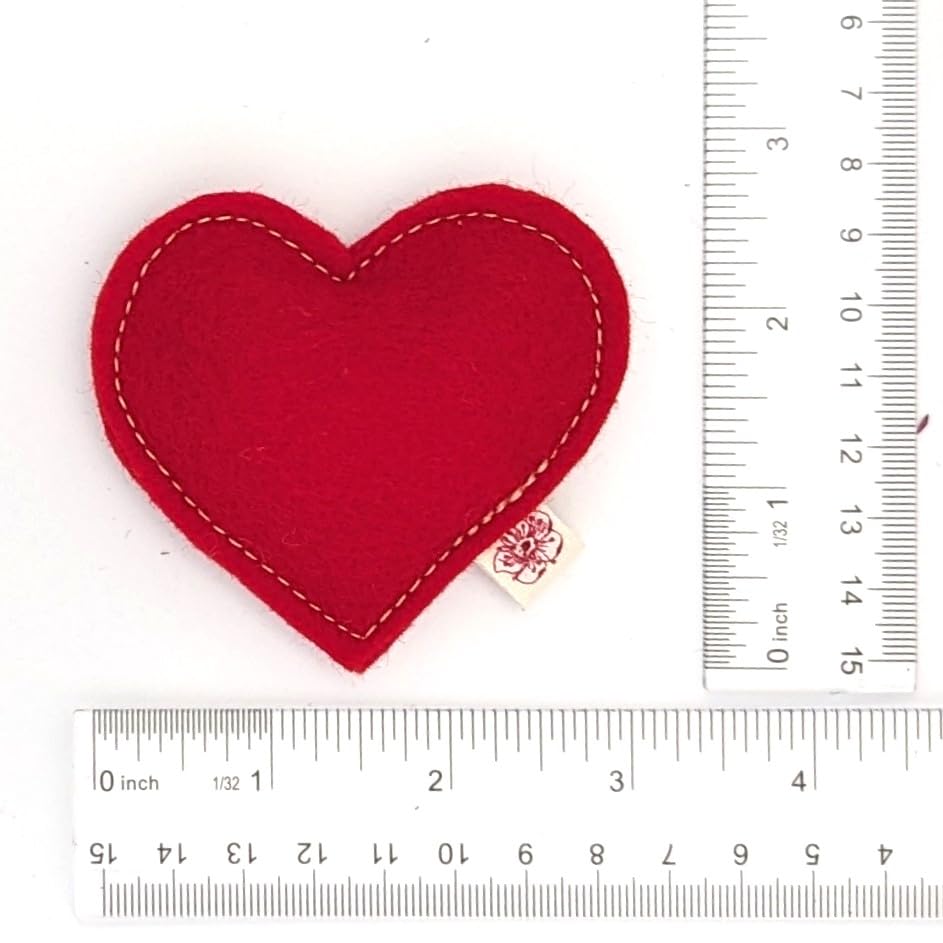 Catnip Toy – Heart Shape, Organic Catnip, 100% Wool Felt, Grown & Made in The USA - Red - color: Red, size: 1 pack