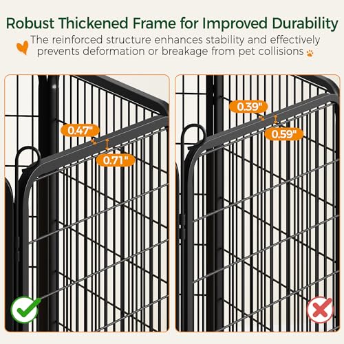 Yaheetech Dog Playpen Outdoor, 47 inch 8 Panels Dog Pen Indoor Heavy Duty Puppy Exercise Pen Metal Pet Fence for RV Camping/Yard/Garden - size: 47"
