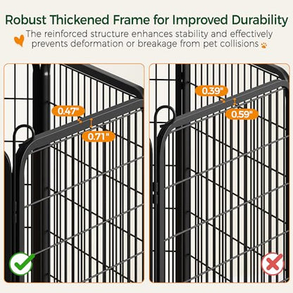 Yaheetech Dog Playpen Outdoor, 47 inch 8 Panels Dog Pen Indoor Heavy Duty Puppy Exercise Pen Metal Pet Fence for RV Camping/Yard/Garden - size: 47"