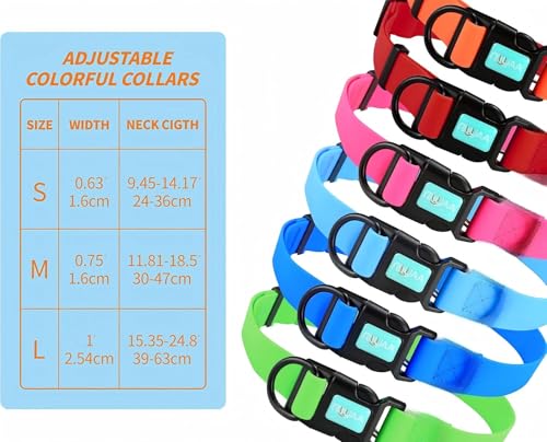 Waterproof Dog Collars,Easy Clean Collar,Adjustable Dog Collars for Small,Medium, Large Dogs(Pink, L) - color: Pink, size: L