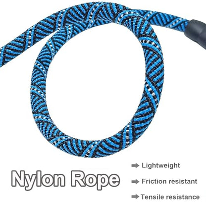 3FT Heavy Duty Rope Dog Leash, 6/8/10/12/15/20/30 FT Long Dog Lead Nylon Pet Leash, Soft Padded Handle Thick Lead Training Leashes for Large Medium Dogs (3ft * 1/2", Blue Black) - color: blue black, size: 1/2" * 3'