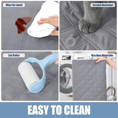 Smiry Waterproof Dog Bed Cover Pet Blanket, Soft Washable Dog Blanket for Furniture Bed Couch Sofa Reversible, Checkered (82"x82", Grey/Dark Grey) - color: Grey/Dark Grey, size: 82x82 Inch