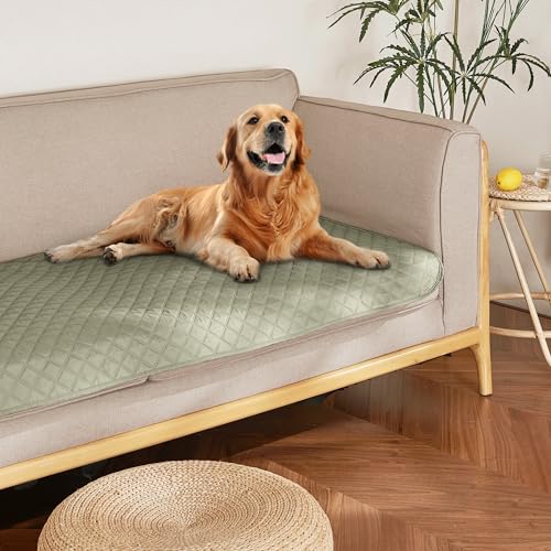 NICETOWN Waterproof Dog Bed Covers for Couch Protection, Water-Resistant Soft Dog Pet Double Sided Reversible Blanket, for Furniture Bed Couch Sofa (52" x 82", 1 Piece, Beige/Khaki) - color: Beige/Khaki, size: 70"L x 30"W x 0.15"Th