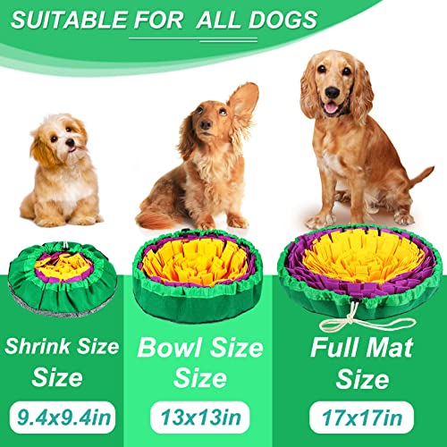 Vivifying Snuffle Mat for Dogs, Enrichment Dog Puzzle Toys for Slow Eating and Keep Busy, Adjustable Sniff Mat Encourages Natural Foraging Skills and Mental Stimulation(Yellow Purple) - color: Yellow&Purple&Green