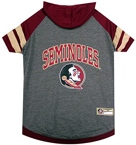 Pets First Hoodie for Dogs & Cats, X-Small. | Collegiate Licensed Dog Hoody Tee Shirt | Sports Hoody T-Shirt for Pets | College Sporty Dog Hoodie Shirt. - color: Florida State Seminoles, size: X-Small