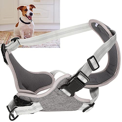 Adjustable No Pull Dog Harness, Reflective Vest Harness for Medium Large Dogs, Padded Chest and Back Support with Quick Lock Buckle, Outdoor Walking Harness for Night (L) - size: L