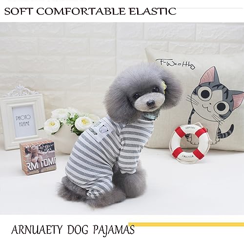 Dogs PJS Clothes for Small Dogs Girl Puppy Pajamas Long Sleeved Onesies Warm Coats Jumpers Outfits - color: GREY, size: XXL(Back15.7", Weight13.5-19 lbs)
