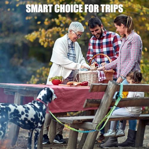 Heavy Duty Hands Free Dog Leash, 5-7 FT Reflective Adjustable Waist Dog Leash Belt with Padded Handles, Shock Absorbing Bungee and Car Seat Belt for Large Medium Dogs (Yellow Blue, XL) - color: Yellow Blue