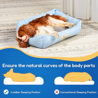 FluffyDream Small Dog Bed, Super Soft Pet Bed Furniture, Suitable for Dogs Up to 30lbs, 24'' x 20'', Light Blue - color: Light Blue