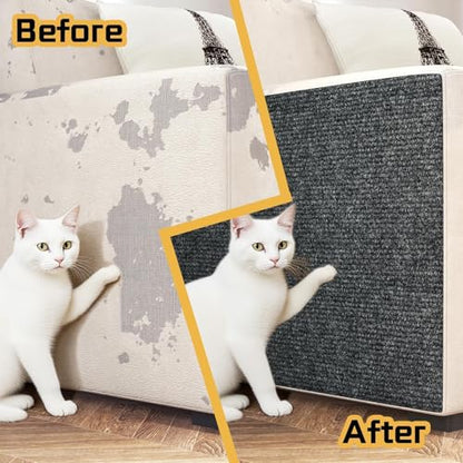 Decotalk Cat Wall Scratcher Adhesive Wall Scratchers for Indoor Cats Dark Grey Peel and Stick Carpet Walls Mounted Cat Scratching Pad 12"x78.7" Gray Corner Walls Scratching Post Furniture Protectors - size: 12" x 78.7"