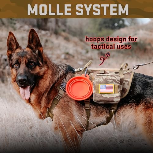 Dog Harness Medium Sized,Tactical Dog Harness with Handle,No Pull Military Style Service Dog Vest with Pockets Adjustable for Medium Large Dogs,Camouflage Brown,Chest 19.5-41.5" - color: Camouflage Brown, size: M:Chest 22-35",Fit 30-80lbs