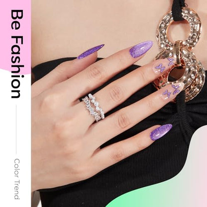 modelones Cat Eye Gel Nail Polish, 6 Colors Glitter Summer Red Pink Purple Green Blue Gel Polish Set with Magnet Sparkle Nail Gel Polish Kit Soak Off Led Nail Art Manicure Salon DIY Gifts - color: A-1 Gem Glow