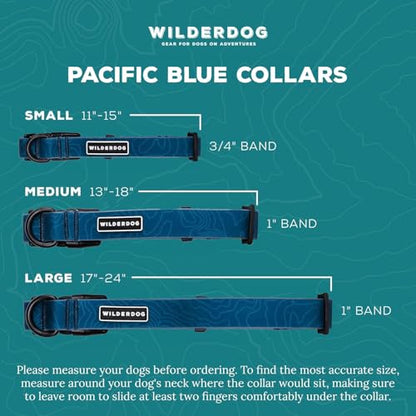 Wilderdog Waterproof Dog Collar - Repels Water & Dirt - Large 17"-24" - Pacific Blue - color: Pacific Blue, size: Large